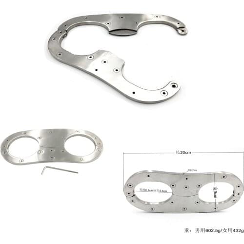 Stainless Steel Bondage Torture Cangue Fixed Handcuffs Wrist Cuffs Restraint Yoke Pillory Adult Dog Slaves BDSM Sex Toys