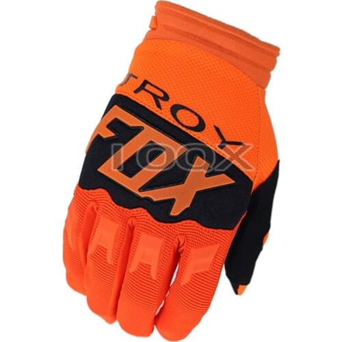 Troy Fox MX Racing Gloves Motorbike Motocross Enduro Mountain Bicycle Offroad Cycling Black Orange Gloves