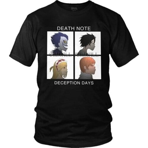 Funny Death Note T-shirt Men Fashion T Shirts Short Sleeve Manga Anime Amane Misa Shinigami Ryuk Tshirt Cotton Tees Top Clothes