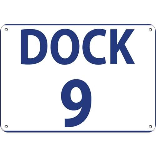 Dock 9 Activity Loading Zone Loading Dock Number Poster Funny Art Decor Vintage Aluminum Retro Metal Tin Sign 20x30cm