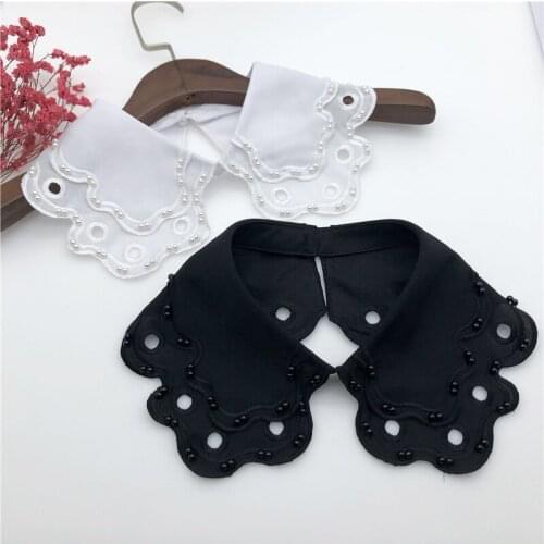 2021 Women Handmade Beading Lapel Fake Collar Shawl Shirt Detachable Collars Necklace Choker False Collar Clothes Accessories
