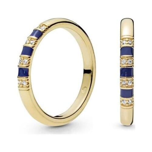 Original 925 Sterling Silver Pan Ring Shine Exotic Stones & StriPes Ring For Women Wedding Party Gift Fine Jewelry