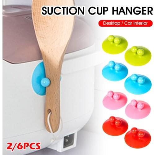 1/6pcs Household Durable Vacuum Suction Cup Hook Strong Suction Hook Reusable Hanging Towel Convenient Home Storage Hooks