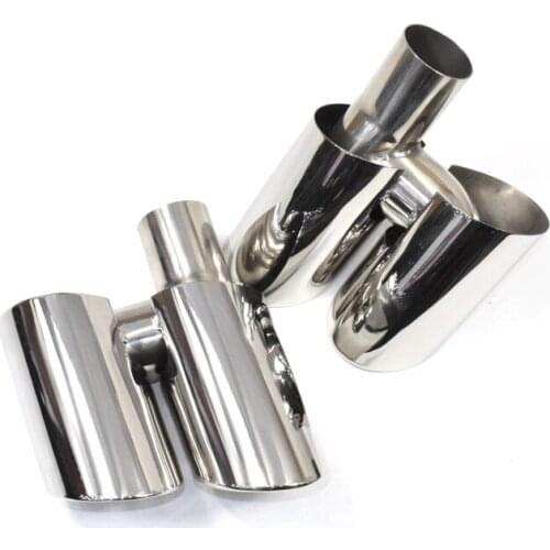 1 Pair Stainless Steel Car Exhaust Tip Rear Exhaust Pipe Muffler Tip For Porsche Panamera GTS 2009-2013 Nozzle