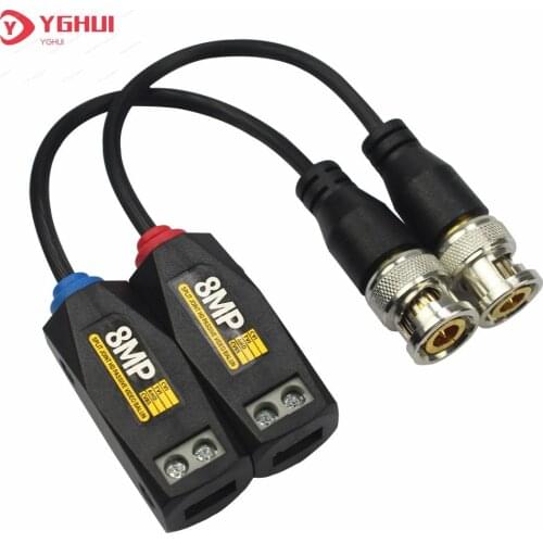10 Pairs CCTV Camera Twisted Pair BNC Video Balun 8MP Passive Transceivers UTP Balun For AHD Cameras