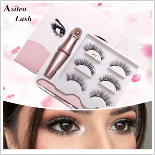 3D magnetic eyelashes With 3/4 Magnets handmade makeup Mink eyelashes extended false eyelashes Reusable false eyelashes Dropship