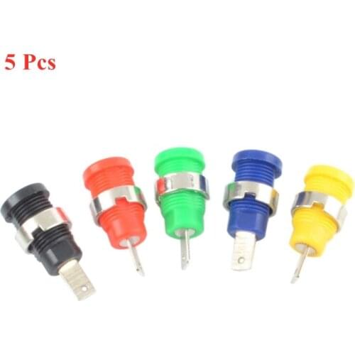5 Pcs 4mm Banana Female Jack Socket 30V-60V 24A Adapter Chassis Panel Mount Binding Post for 4mm Non-Shrouded Banana Connectors