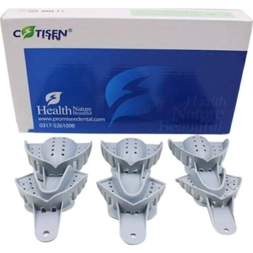 6Pcs/Set Dental Thermoplastic Shaped Tray Perforated Impression Tray Dentist materials Dental Model Materials Supply Oral Tool