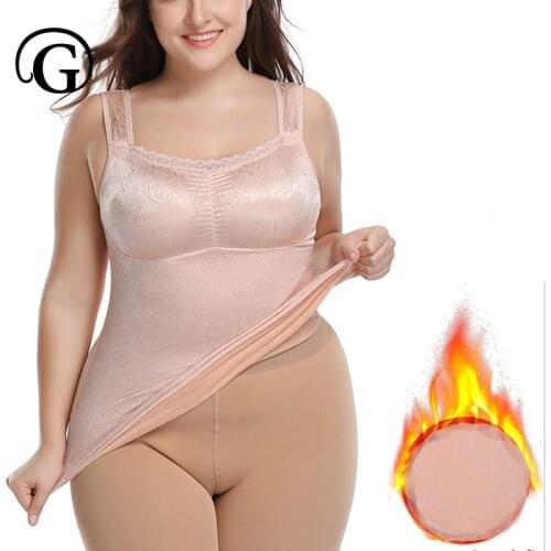 6XL Women Thermal Underwear Winter Vest Thick Tops Warm Slimming Body Shaper
