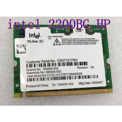 Nc6110 nc6120 nc6140 nc6220 nc6230 nc8230 nx6120 Compaq intel 2200 BG MINI-PCI Wireless Card