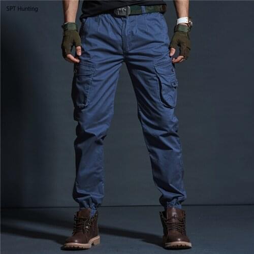 Tactical Pants Mens Cargo PantsBlue/Khaki Military Jeans Denim Trousers Pantalon Tactico Hombre Sarouel Homme.FA14
