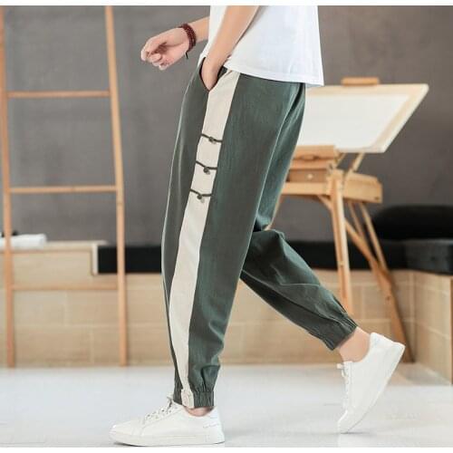 Men Baggy Pants Japanese Style Mens Crotch Wide Leg Pants Casual Loose Trousers Harajuku Summer Men Pants Casual Mens Business