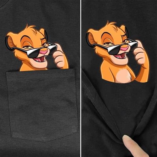 CLOOCL Animal Cotton TShirt Pocket Lion 3D Printed Shirt Harajuku Casual Tops Hip Hop Round Neck Black Cotton Tees Drop Shipping