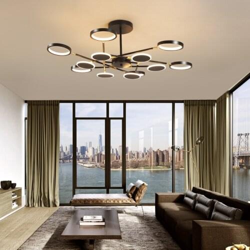 Hall Dining Room Kitchen Bedroom Villa Studyroom 6/8/10/12 Rings LED Ceiling Lights Indoor Decorative Lighting Lamps Fixtures