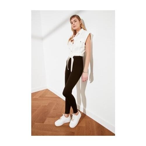 BROWN HIGH WAIST KNITTED TIGHTS HIGHT QUALITY WOMEN TWOAW20TA0087