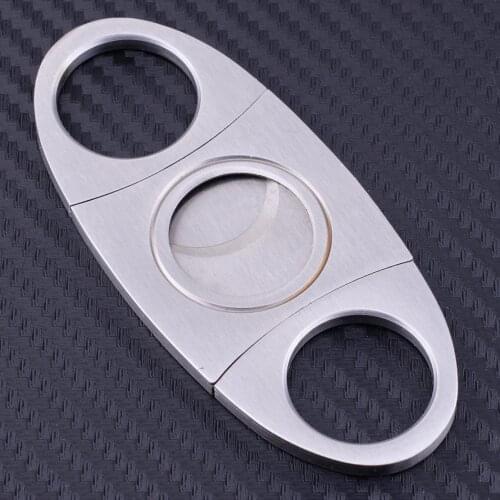 LETAOSK High Quality Silver Stainless Steel Pocket Double Blades Cigar Cutter Knife Scissors Shears Tool