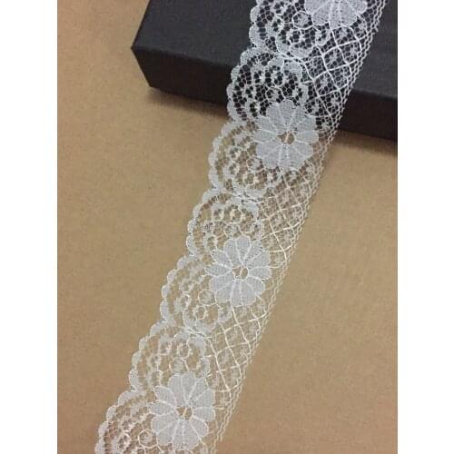 New hot 3.5cm width x 80 meter ivory lace floral pattern lovey wedding lace for handicraft sewing decoration