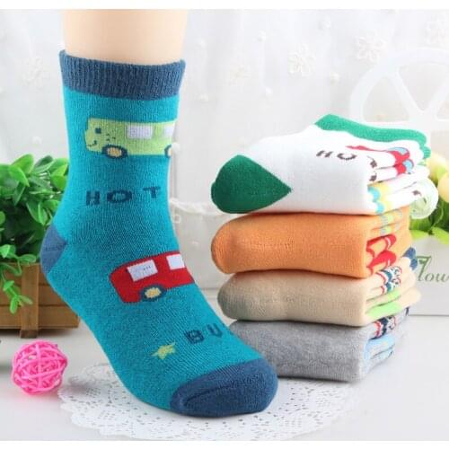 2017 wholesale 5 pairs high quality thick cotton warm children terry thermal winter socks boys girls kids socks for 3-12 ages