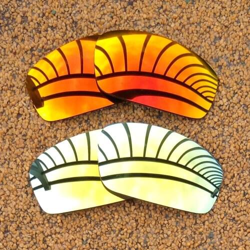 Orange Red Mirrored & 24K Gold Mirrored Polarized Replacement Lenses for Monster Pup Frame 100% UVA & UVB