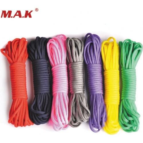 6 Colors 25/50/100ft Paracord 550 Parachute Cord Lanyard Rope Mil Spec Type III 7 Stand Survival Rope Outdoor Climbing Camping