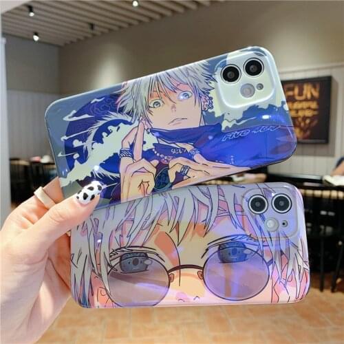 Hot Cartoon Anime Jujutsu Kaisen Gojo Satoru Phone Case For IPhone 12 11 Pro Max X XS XR 7 8 Plus Blu-ray Soft Silicone Cover