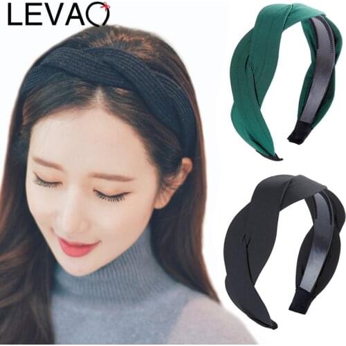 LEVAO Serpentine Winding Cross Headband Vintage Hairbands Bezel Turban Women Girls Hair Accessories Hair Hoop Headwear Fashion