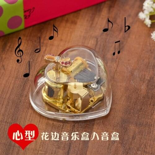Transparent butterfly love music box creative men and women couple female birthday gift music box home decoration