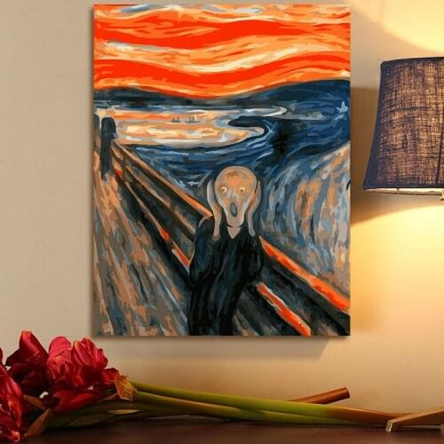 Coloring by numbers Skrik modular painting Edvard Munch digital paint by numbers The Scream diy oil painting