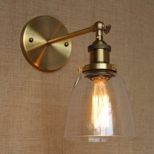 Glass Vintage Wall Lamp Home indoor Lighting Antique Edison Style Loft Industrial Wall Light Sconces Applique LED