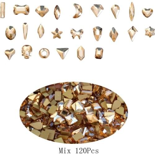 Swarovsky 120pcs Per Box Crystal AB 3D Nail Art Rhinestones Fancy Shaped Crystals and Stones For DIY Nails Art Decoration