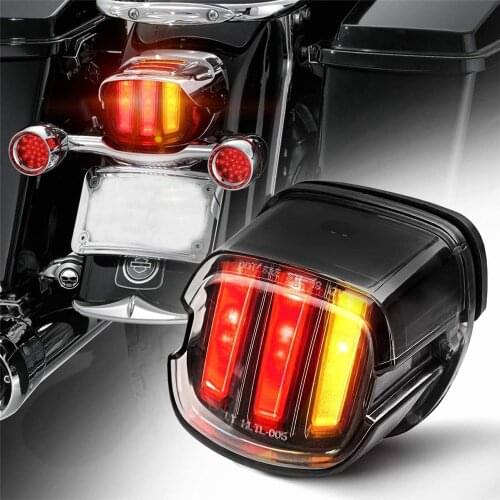 Motorcycle LED Taillight Brake Running Light Bright Yellow Turning Tail Light For Harley Sportster Dyna Softail Touring Road