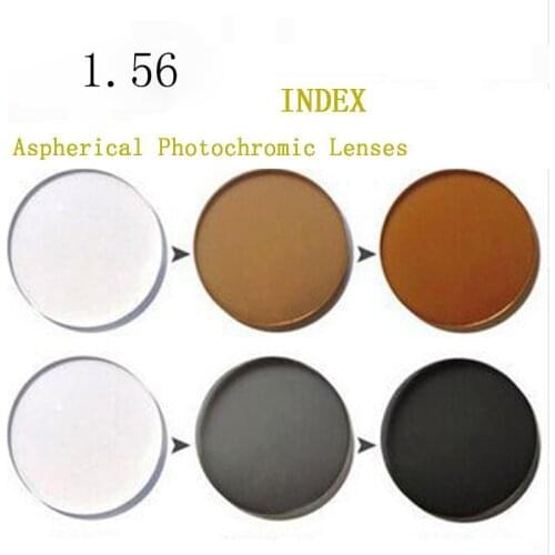 High quality 1.56 index grey/brown photochromic prescription colored Lenses eyes oculos de grau opticos myopia