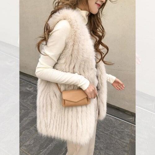 High Quality Fur Vest Coat Luxury Faux Fox Warm Women Coat Vests Winter Fashion Womens Coats Jacket Gilet Veste Femme Y20