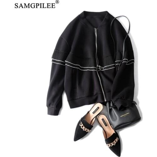 Coats And Jackets Womens 2020 Casual Full Sleeve Striped Stand Collar Zipper Slim Standard Plus Size Winter Jacket For Women 4XL