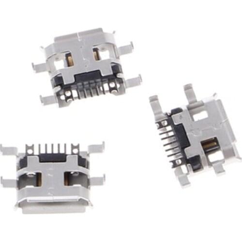 10pcs Micro USB Connector 5pin 0.72mm heavy plate B type have curling side Female Jack For Mobile Mini USB repair mobile tablet