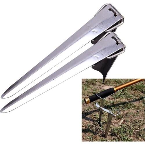 2Pcs/lot Fishing Rod Adjustable Stainless Steel Stand Holder Support Rod Super Hard Support Stand Pole Fishing Tackle Tool