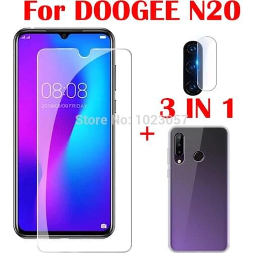 3-in-1 Case + Camera Tempered Glass On For Doogee N20 ScreenProtector Glass For Doogee N20 2.5D Glass