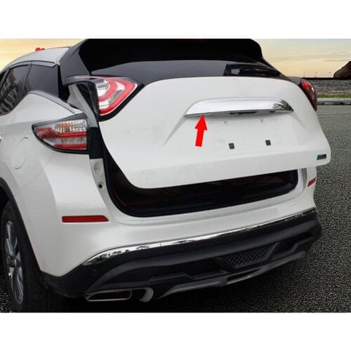 BBQ@FUKA Fit For 2015-2017 Nissan Murano Chrome abs Car Rear Trunk Lid Car Tailgate Door Cover Trim