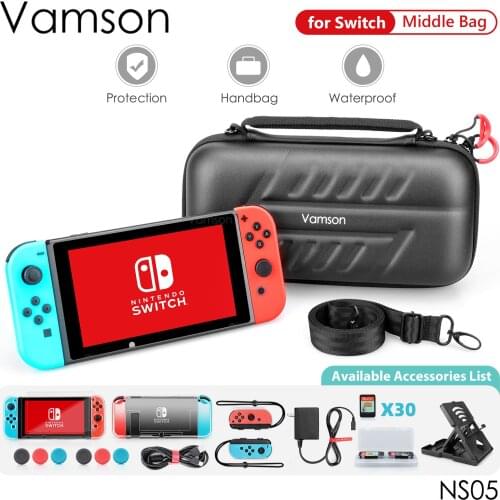 Vamson for Nintendo Switch Case Bag Protective Cover Waterproof Travel Carrying Handbag for Nintendo Switch Accessories NS05