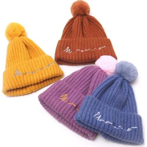 2019 New Winter Pom Pom Children Hat For Boys Girls Hat Kids Knitted Beanies Cap Brand Thick Baby Cap Baby Girl Warm Hats