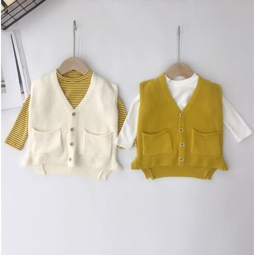 Kids Cardigan Sweaters Fashion Autumn Winter New Childrens Sleeveless Waistcoat Toddler Outwear Baby Knitting Sweaters Coats