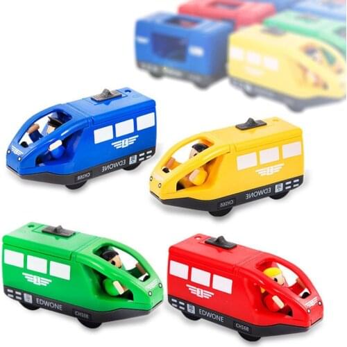 Kids RC Electric Train Set Locomotive Magnetic Train Diecast Slot Toy Fit for Wooden Train Railway Track Toys for Children Gifts