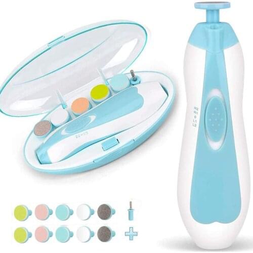 Electric Baby Nail File Clippers Trimmer Toddler Toes Trim Nails Polish Care Kit Portable Pedicure Clipper Scissors