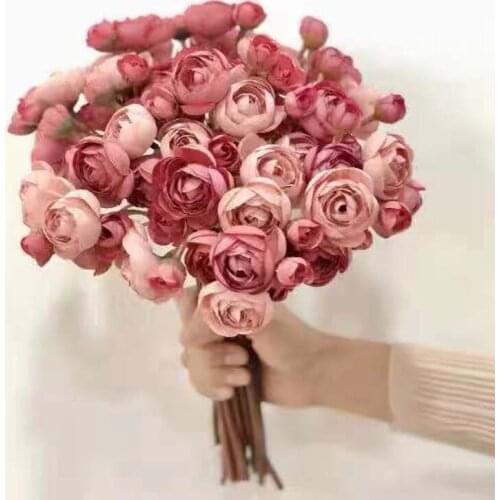 Holding Fake Flowers A Small Peony Flower Nordic Retro Style Bouquet Decoration Living Room Floral Arrangement Space Displa