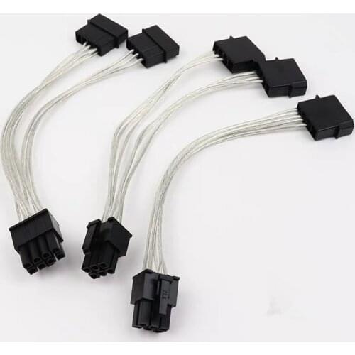4 Pin Male to 6Pin Support high-power graphics extension cable Power Supply Adapter 4Pin to 6 Pin Tinned copper wire 17CM