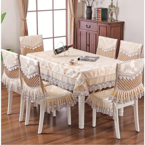 Classical Jacquard Tablecloths Chair Cover For Dinning Lace Table Cover Chair Set Europe Home Banquet Decor Rectangle Tablecloth