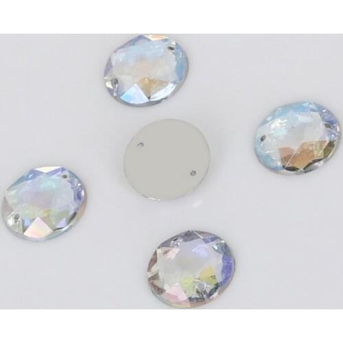 30Pcs/lot 16mm Round Crystal Flatback Acrylic Beads Rhinestones Loose Beads For DIY Jewelry Making DIY Craft Accessories