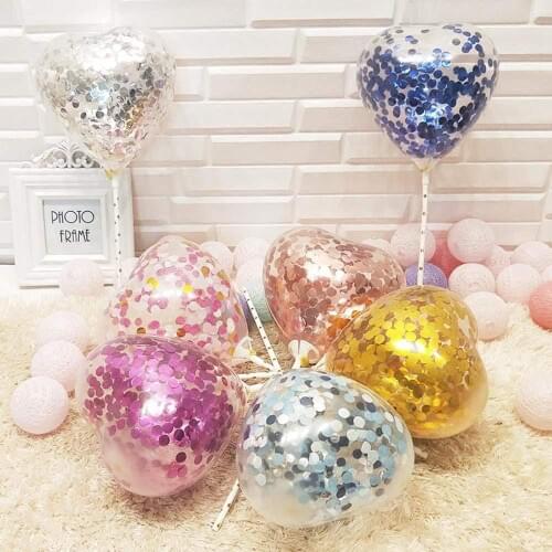 5inch Mini Confetti Latex Balloons with Straw for Birthday Wedding Party Cake Topper Decorations Bady Shower Supplies Bobo Ball
