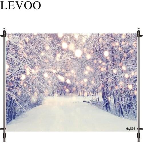 LEVOO Photography Backdrop Cedar Winter Snow Path Bokeh Backdrop Photocall Photobooth Studio Shoot Fabric