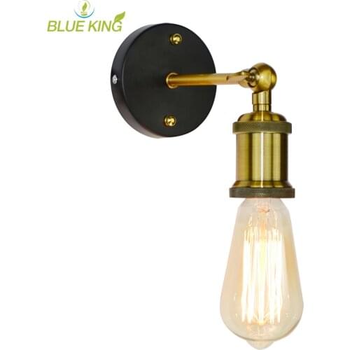 Retro scone wall lights E27 Loft american vintage iron wall lamp 110V-220V 40W Antique lamp industrial adjustable copper socket